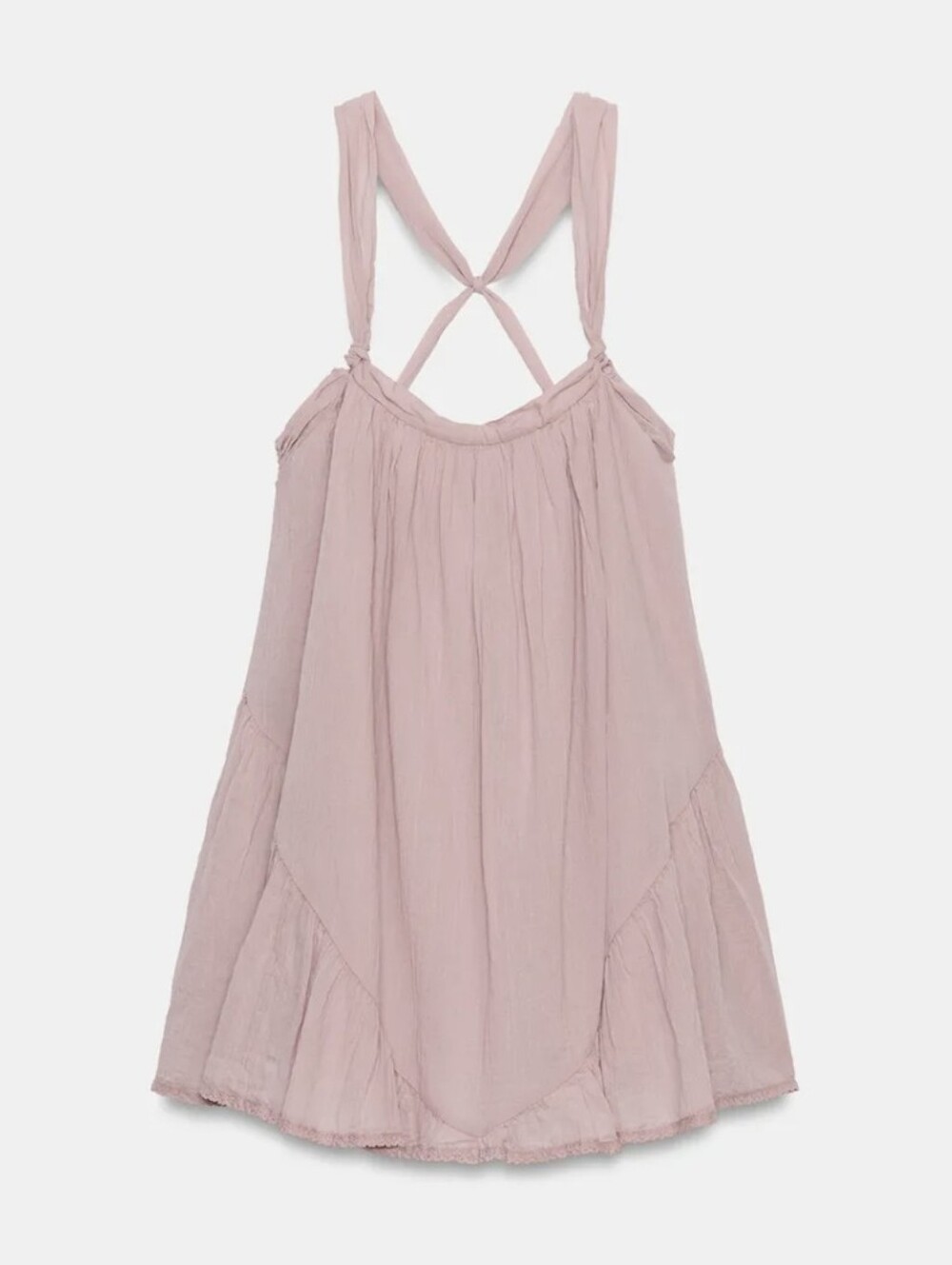 Zara GAUZE STRAPPY MINI DRESS(S)